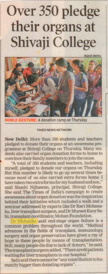 Over 350 pledge their organs at Shivaji College