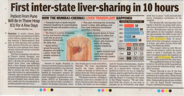 First inter-state liver-sharing in 10 hours