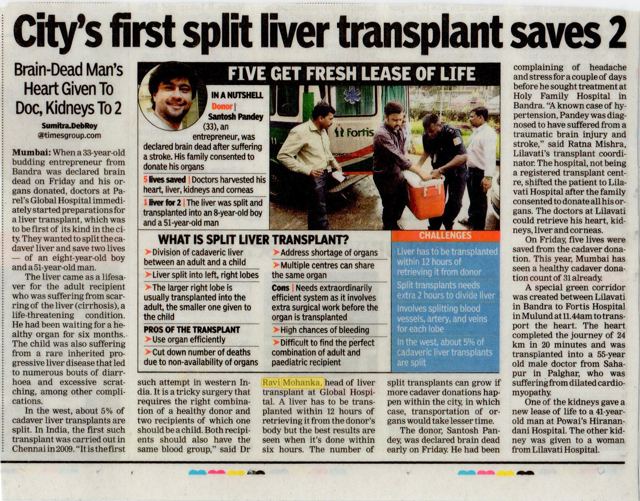 City's first split liver transplant saves two
