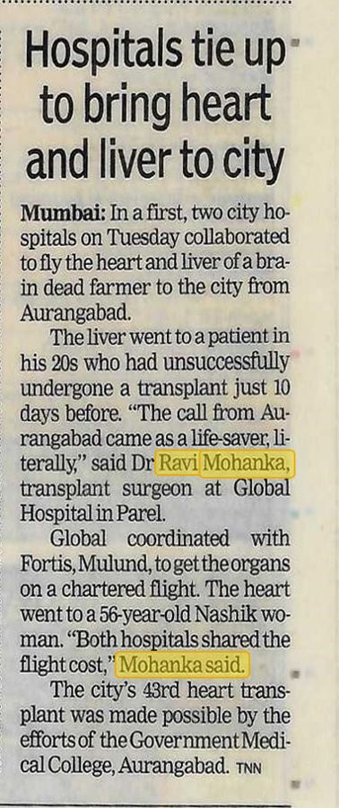 Hospitals tie up to bring heart and liver to city